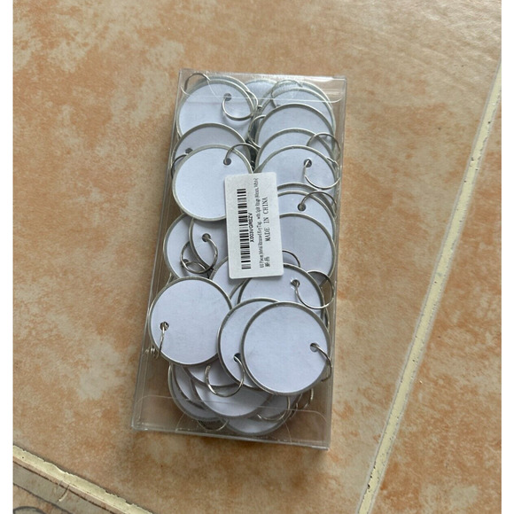 60 Pieces Metal Rimmed Key Tags round Paper Tags with Split‎ Rings (40Mm, White) - Picture 1 of 3